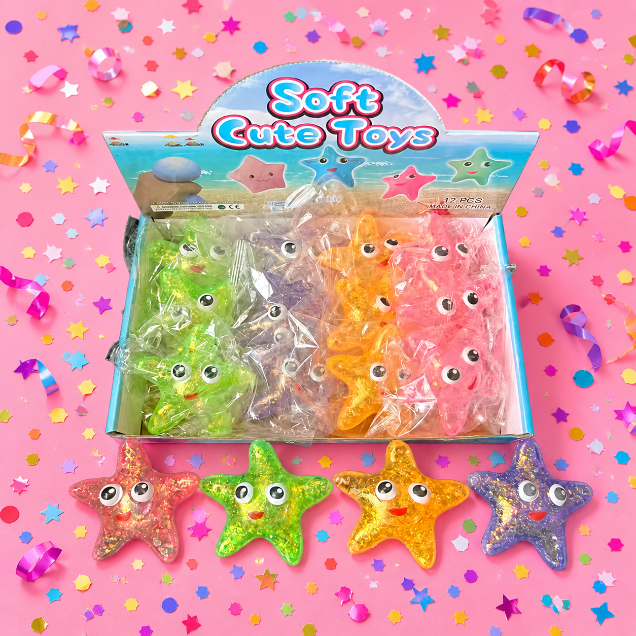 Glitter Starfish Squishy - Pre Order - June 8-12 Shipment