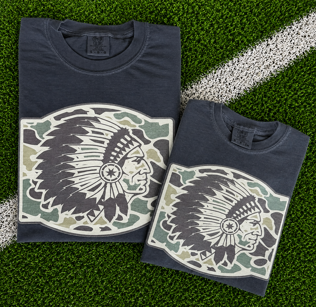 Indians Camo Mascot Tee