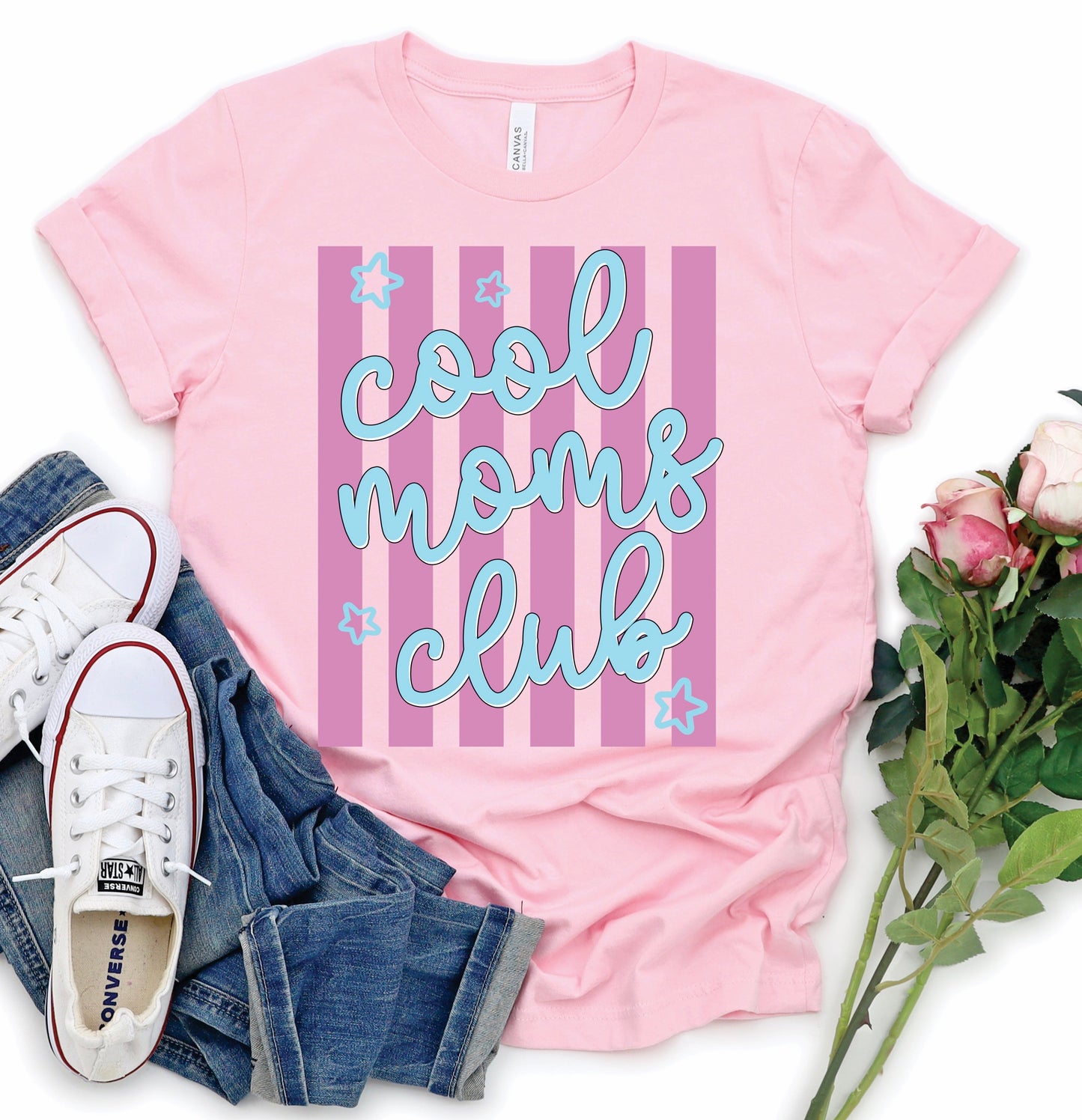 Cool Moms Club Stripes Tee