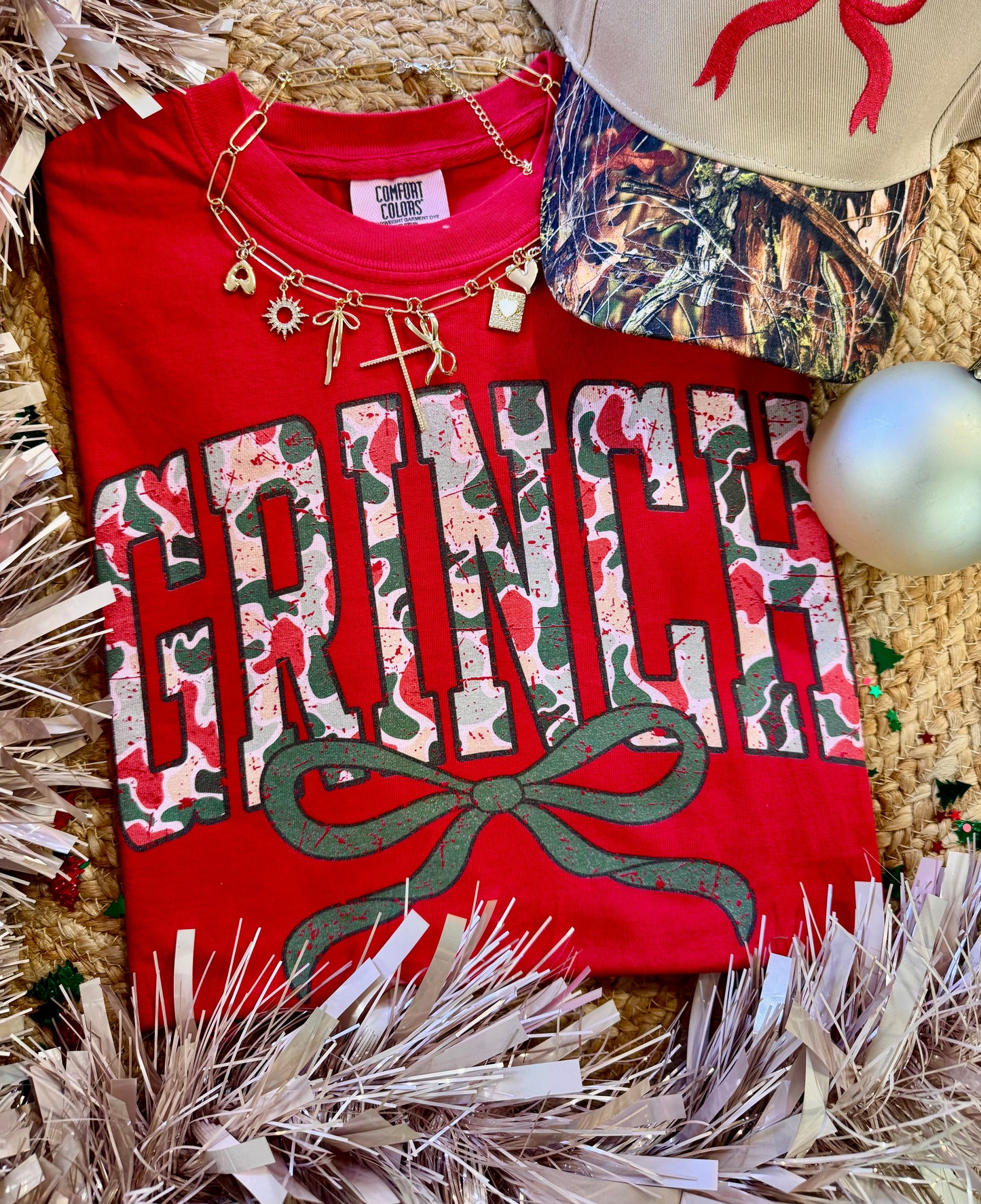 Grinch Camo Bow Tee/Long Sleeve