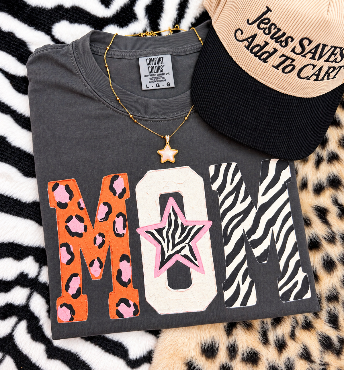 MOM Leopard Zebra Tee/Long Sleeve