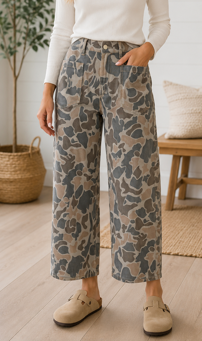 Camo Ankle Length Jeans