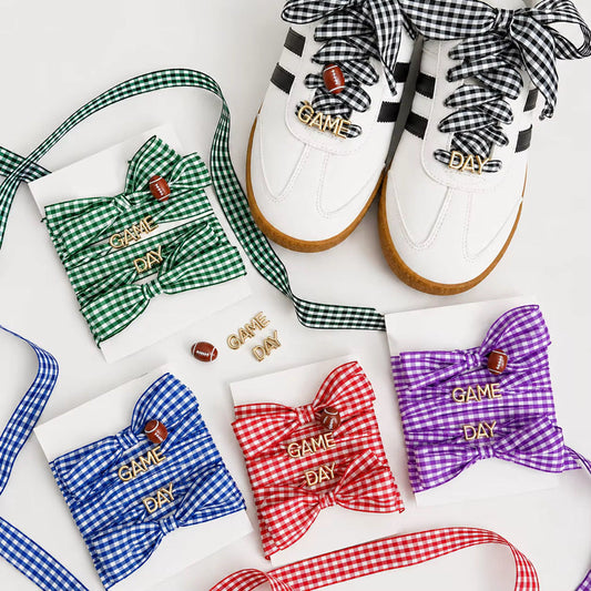 Game Day Gingham Shoe Laces *PRE ORDER*