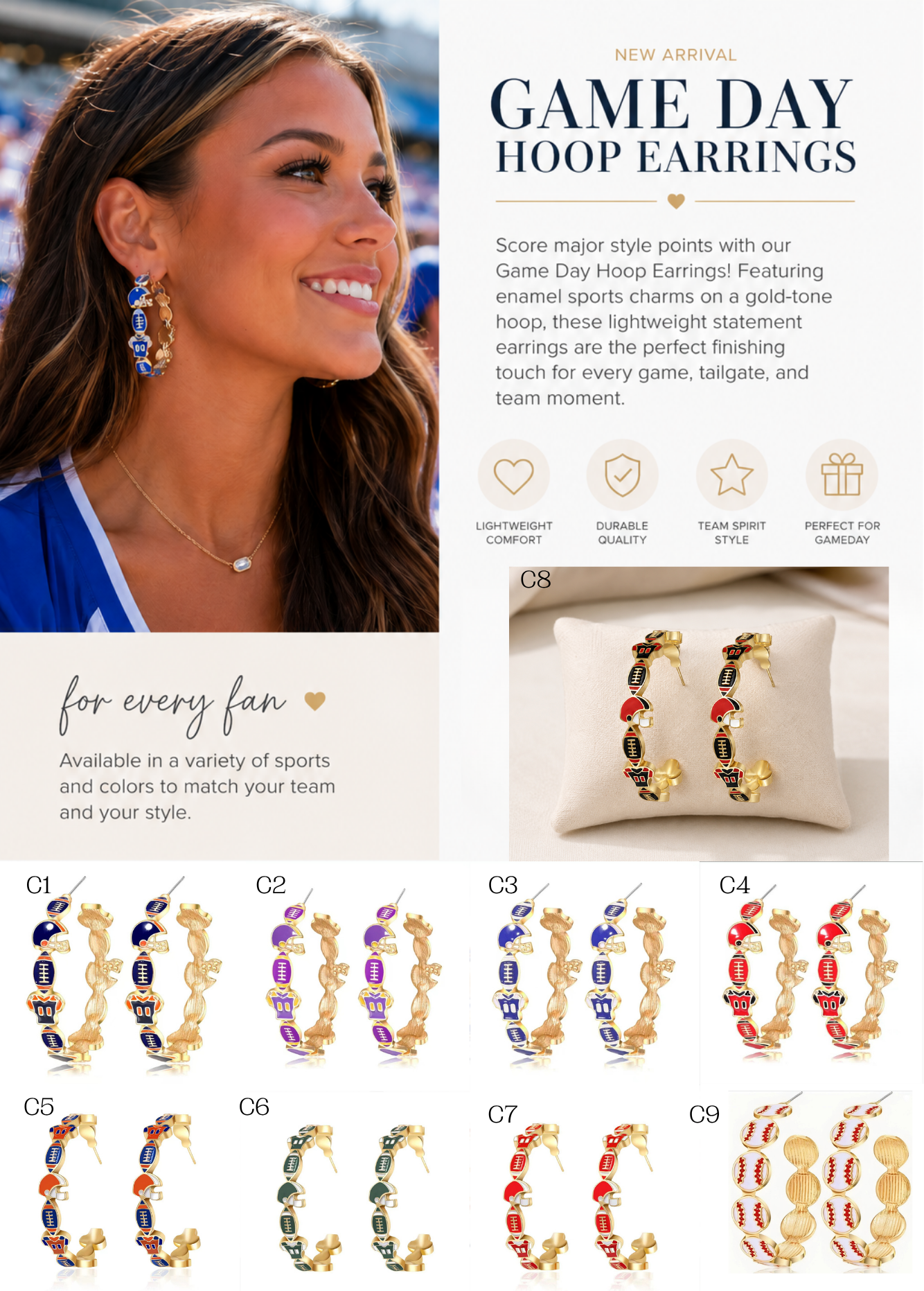 PREORDER: Game Day Hoop Earrings 7.27.26
