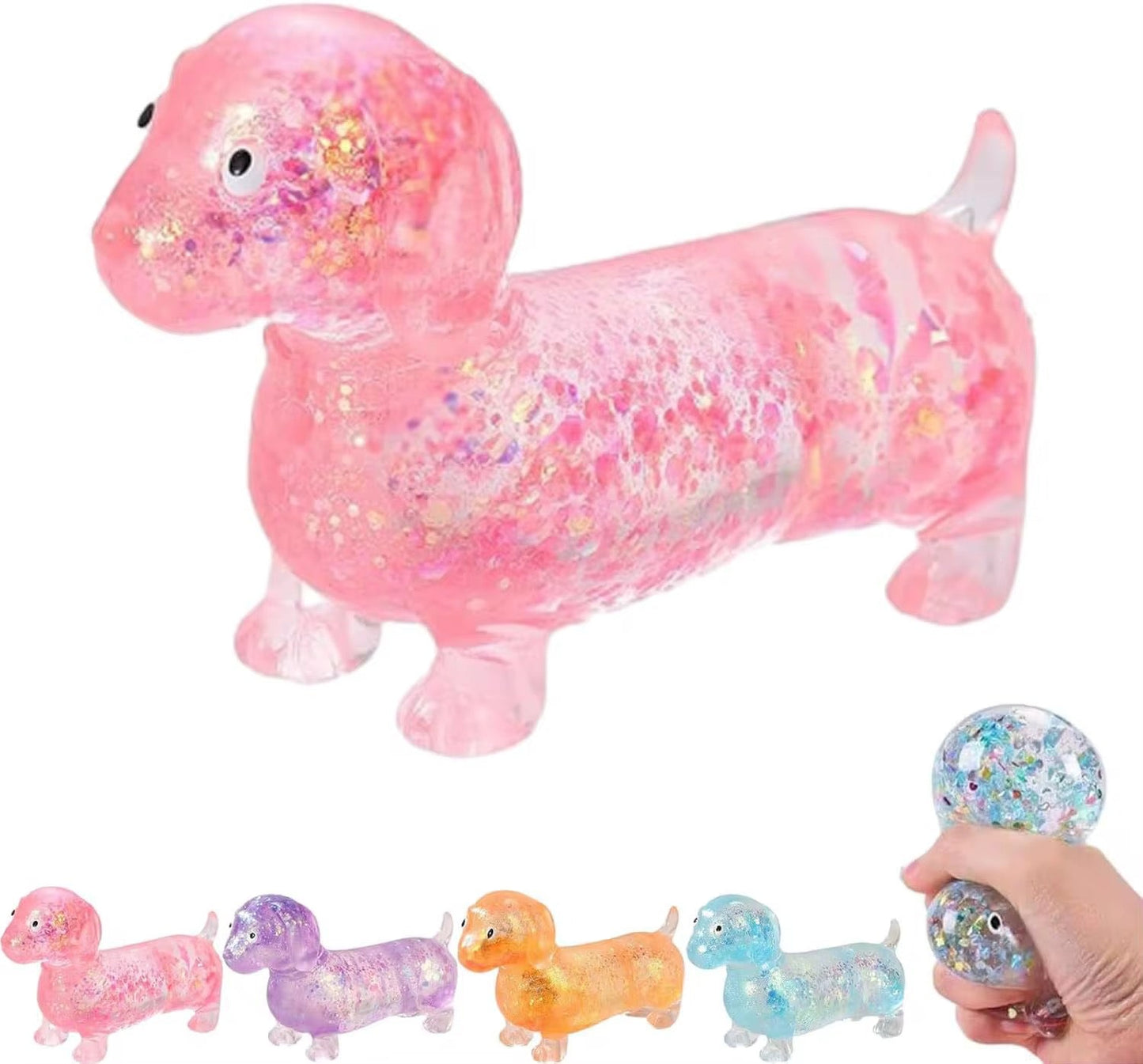Glitter Weenie Dog Squishy - Pre Order - June 8-12 Shipment