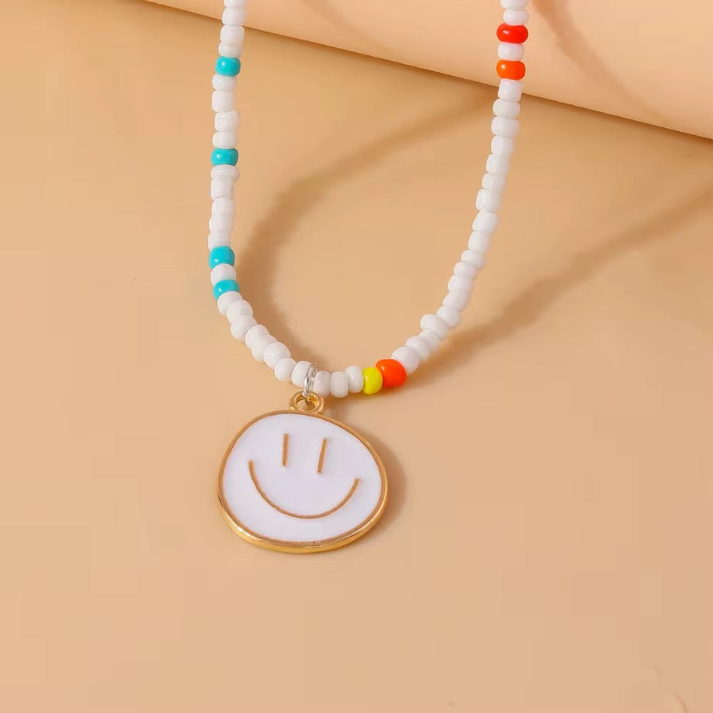Smiley Beaded Necklace RTS