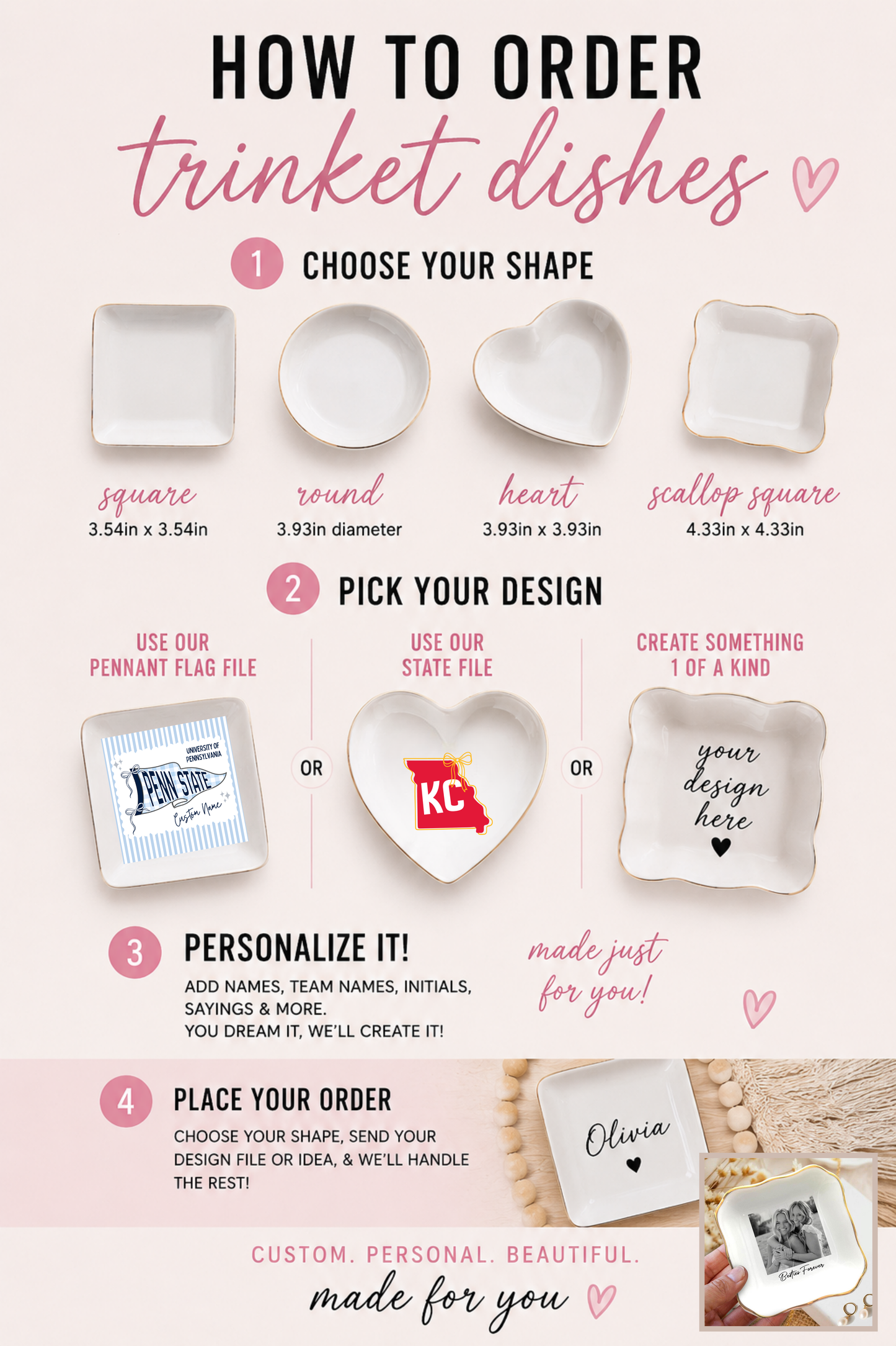 PREORDER: Cherished Moments Photo Trinket Dish (Pennant Flag Design) 7.6.26
